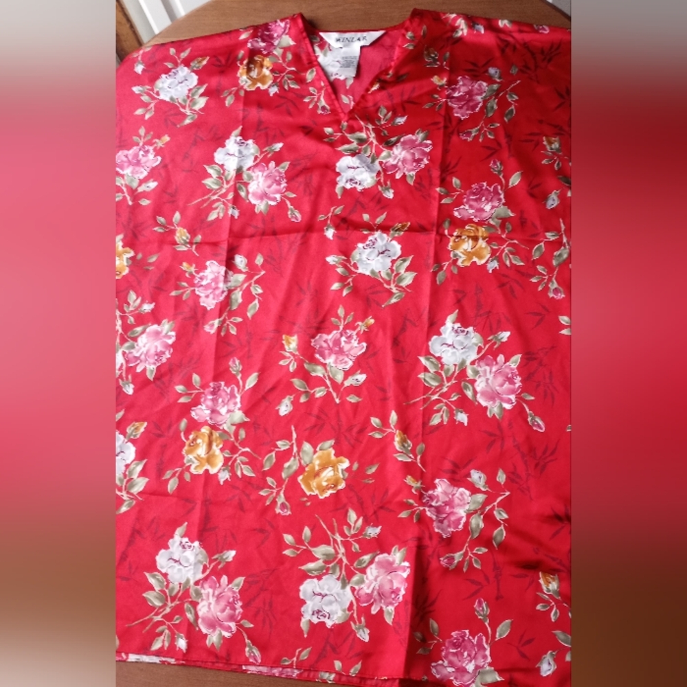 WINLAR Womens Red Floral Kaftan